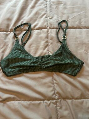 aerie Ribbed Olive Green Swim Bralette